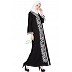 Embroidered abaya - Black and White Embroidered abaya - Black and White